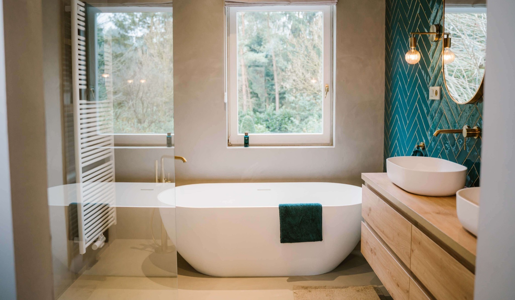 Beton Cire Smitfloor Geldrop Duurzame beton cire vloer in badkamer